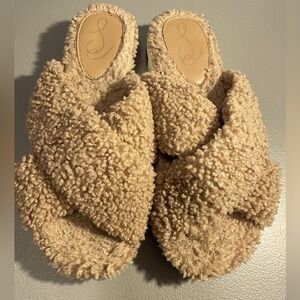 SAM EDELMAN Alice Faux Fur Sandal, Camel